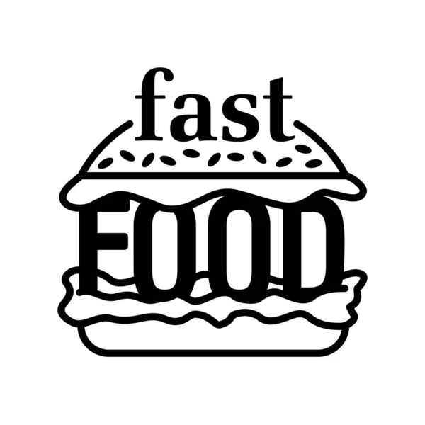 Fast food logo - emblema monocromatico — Vettoriale Stock