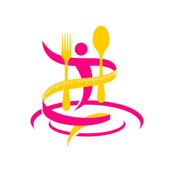 Logotipo da dieta - ícone vegetariano de comida saudável — Vetor de Stock