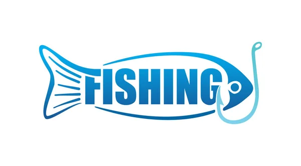 Шаблон логотипа - силуэт крючковой рыбы — стоковый вектор