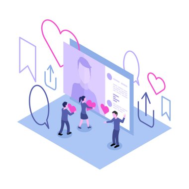 Yayınlanan selfie ile sosyal medya arayüzü