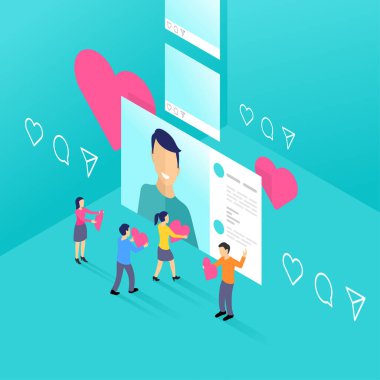 Yayınlanan selfie ile sosyal medya arayüzü