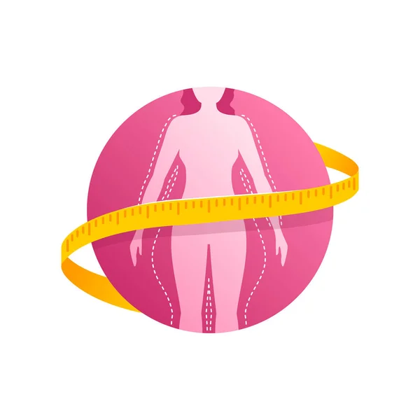 Weight loss challenge icon (circular pictogram) — Stock Vector