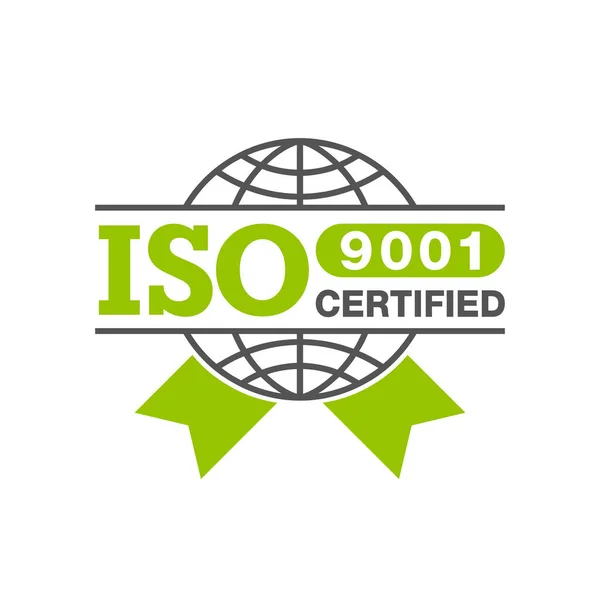 ISO 9001 certified stamp — Stock Vector