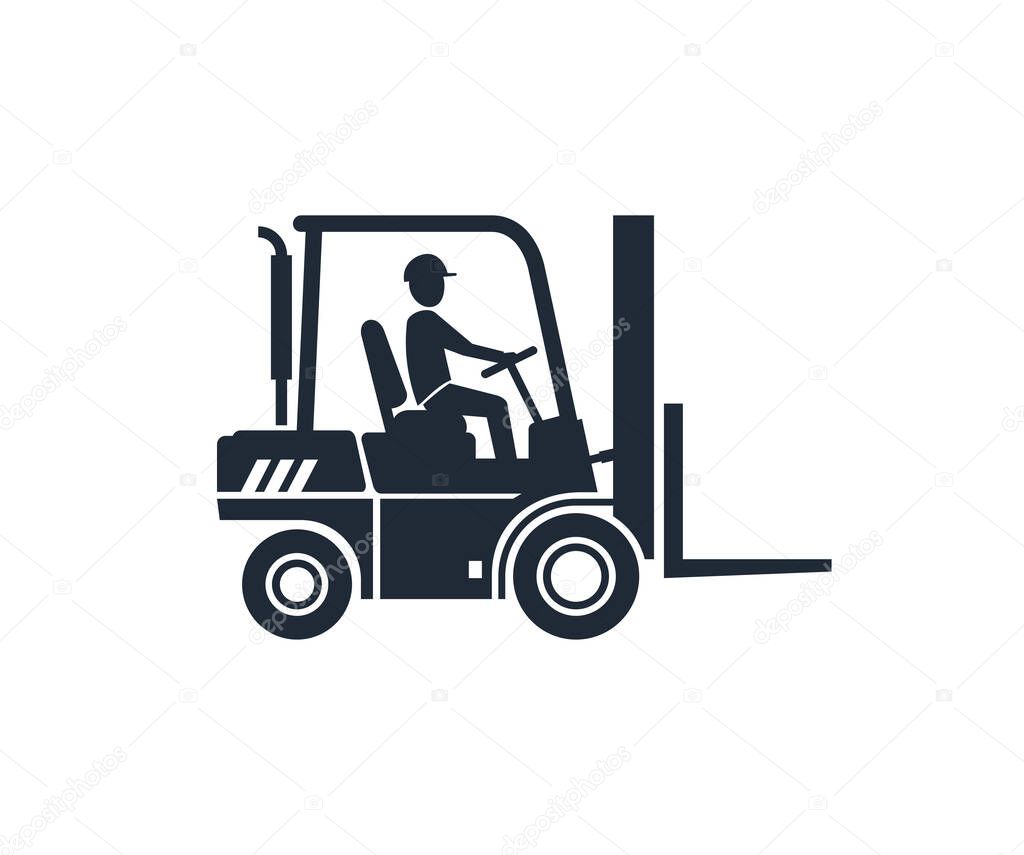 Forklift icon - warehouse packaging loader