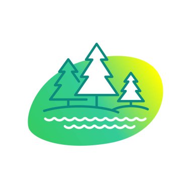 Güzel doğa simgesi veya logo şablonu 