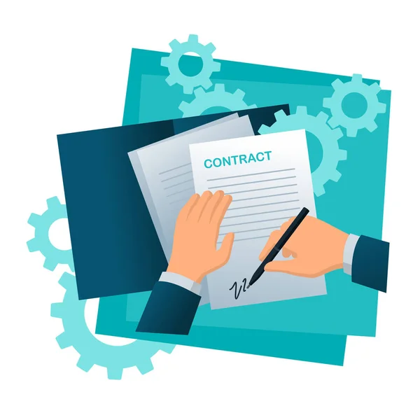 Contract signing and partnership agreement — Stock Vector