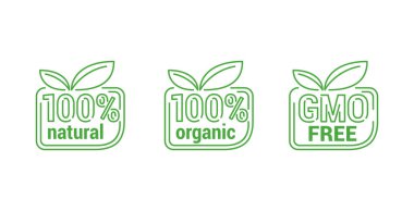 100 doğal organik, GDO serbest vektör kümesi