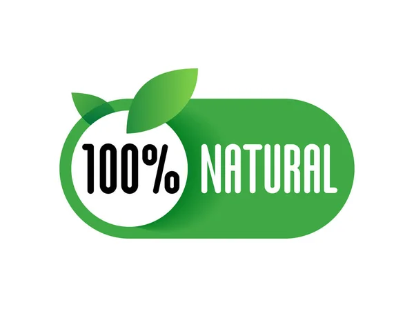 100% naturalny przycisk — Wektor stockowy