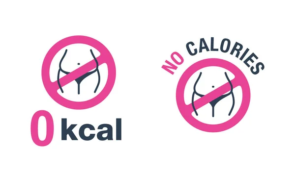 Nenhum ícone de calorias (zero kcal) — Vetor de Stock