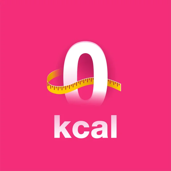 0 kalori diyet gıdası için 0 kcal bayrak — Stok Vektör