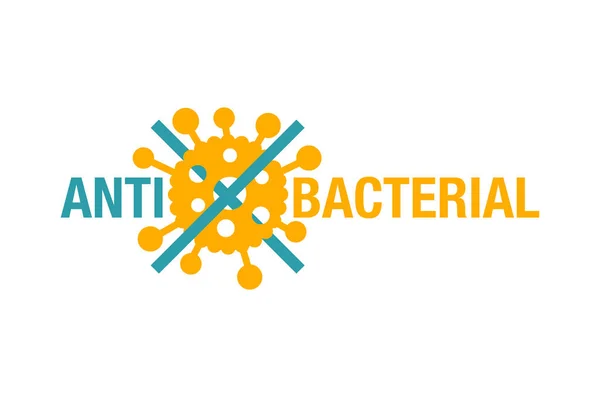 抗菌标志-交叉的细菌病毒 — 图库矢量图片