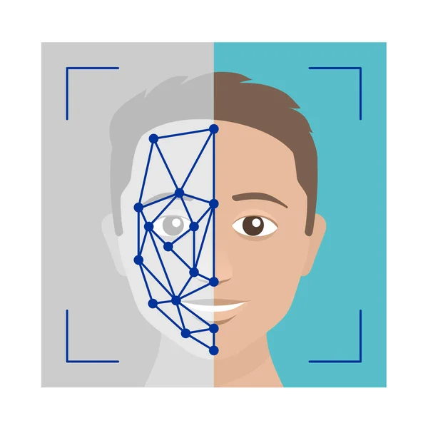 Facial recognition technology — Stock Vector