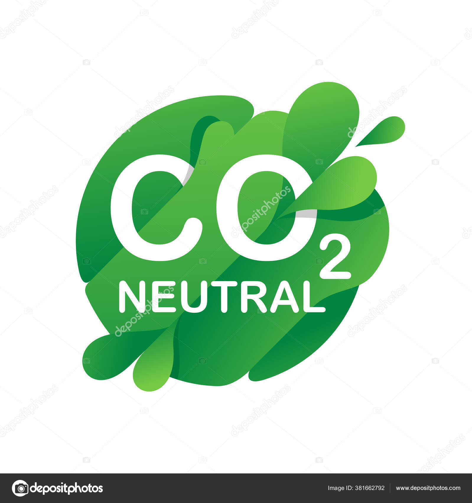 Нейтральная Марка CO2 (Чистый Нулевой Углеродный След) ) Векторное.