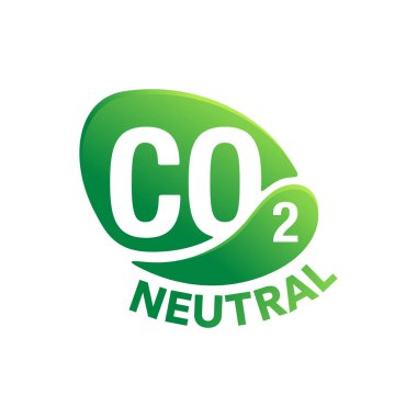 CO2 neutral creative green stamp clipart