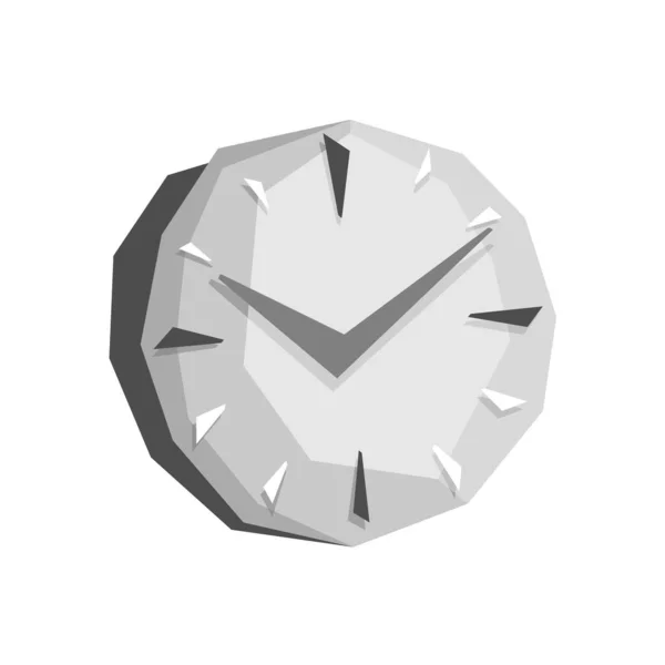 Clock icon in low poly style — Stock Vector