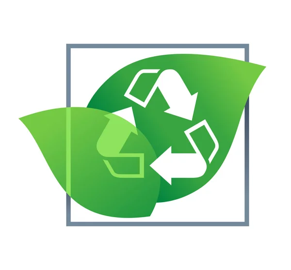 Icône renouvelable de recyclage écologique — Image vectorielle