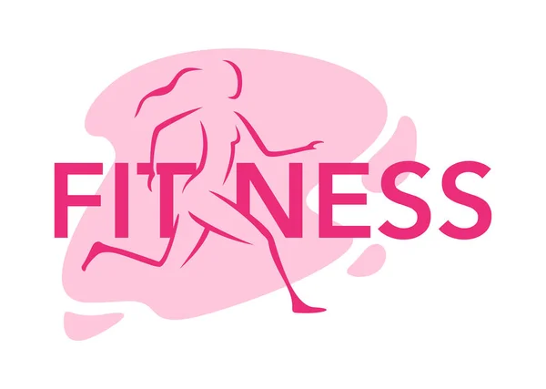 Concepto de fitness - silueta de mujer corriendo dibujada — Vector de stock