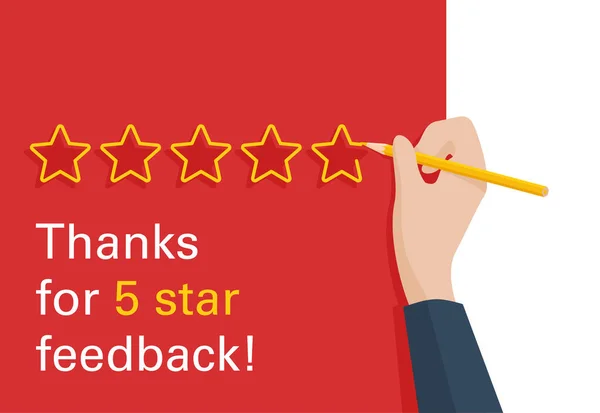 Bedankt voor 5 sterren feedback — Stockvector