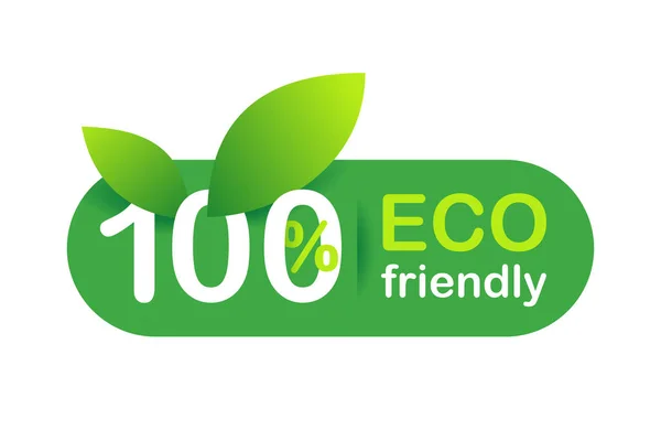 100% Eco-friendly emblema — Vetor de Stock