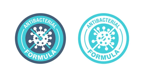Antibakteriális formula - keresztezett bakteriális vírus — Stock Vector