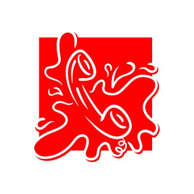 kırmızı arkaplanda çizilmiş telefon ahizesi