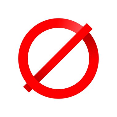 Yasaklama işareti şablonu - çemberin üzerine çizilmiş