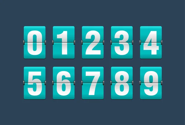 Flip turquoise countdown klok — Stockvector