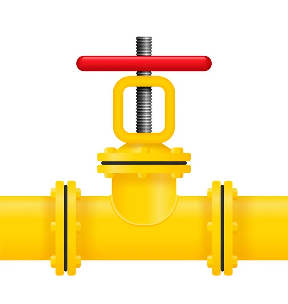 Válvula de compuerta del gasoducto — Vector de stock