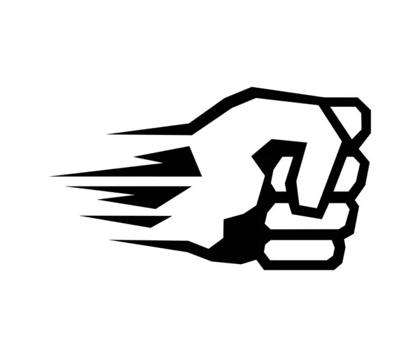 Hitting fist monochrome vector icon — Stock Vector