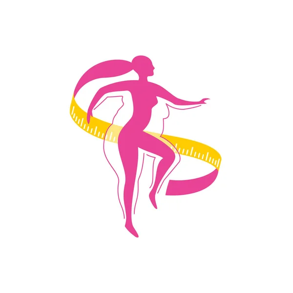 Kilo kaybı (diyet veya fitness) logo kavramı