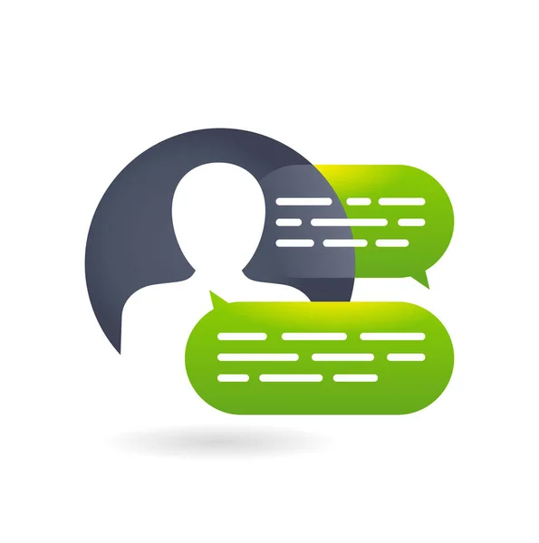 Online chat hulp en technische ondersteuning pictogram — Stockvector