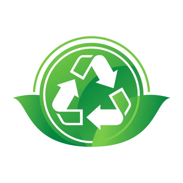 Cartel de reciclaje en estilo ecológico verde — Vector de stock