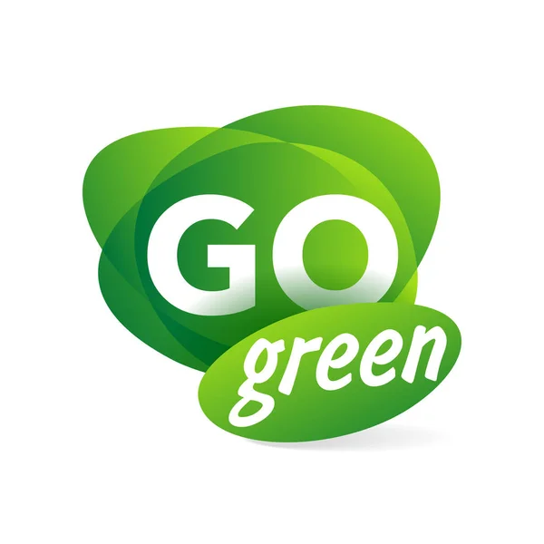 Logo Go Green emblème — Image vectorielle