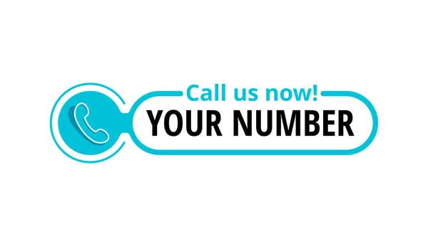 Chame-nos botão - modelo para o número de telefone — Vetor de Stock