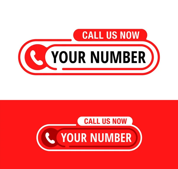 Call us block template - кнопка с номером телефона — стоковый вектор