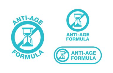 Anti-age formula stamp - cosmetics packaging clipart