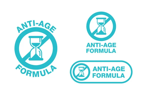 Anti-age formula bélyegző - kozmetikai csomagolás — Stock Vector