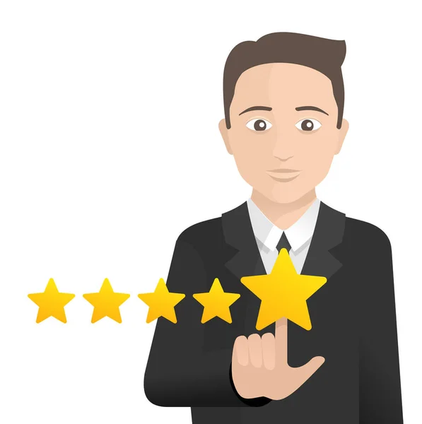 Оцінки особи з позитивним рейтингом п'яти зірок — стоковий вектор