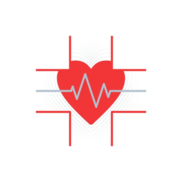 Ícone de cardiologia ou modelo de logotipo — Vetor de Stock