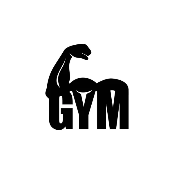 Logotipo do centro de fitness - braço muscular tenso — Vetor de Stock
