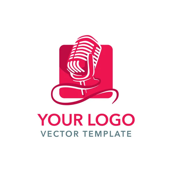 Logo voor leading, zanger, event, karaoke party — Stockvector