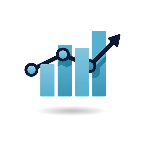 Ícone de sucesso - estatísticas de negócios crescente gráfico — Vetor de Stock