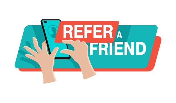 Consulte um banner de amigo - banner de programa de referência — Vetor de Stock