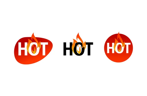 Hot price or sale creative web element with fire — Stock Vector