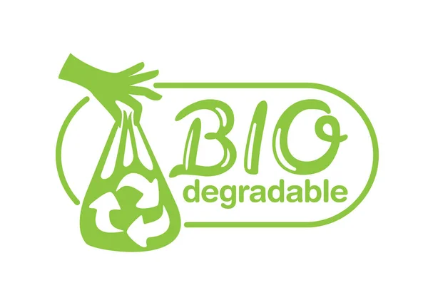 Sacchetto biodegradabile di plastica ecologica — Vettoriale Stock