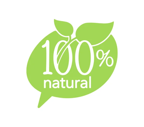 100% carimbo natural - crachá de marcação — Vetor de Stock