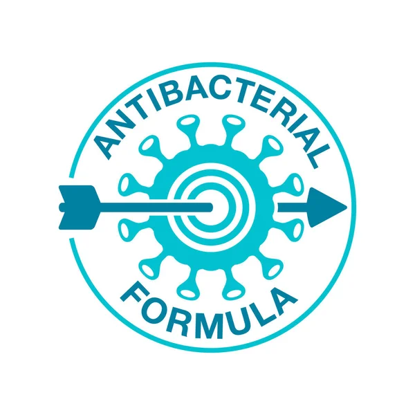 Antibakteriális képlet pecsét — Stock Vector