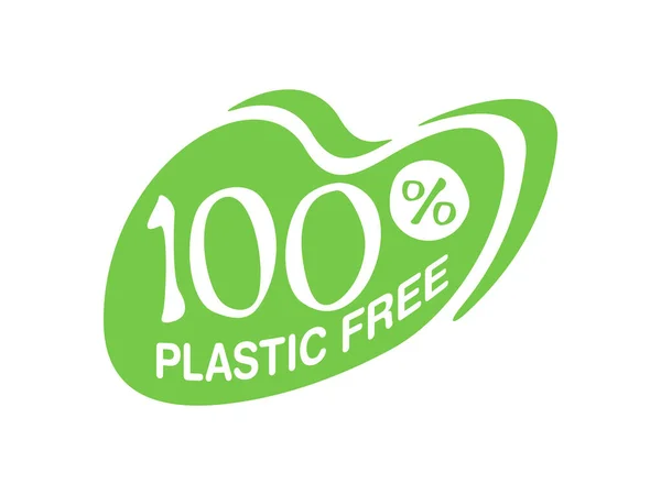 Безпластиковая эмблема экологически чистые натуральные продукты — стоковый вектор