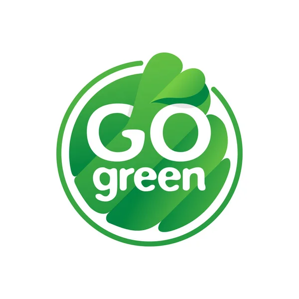 Go Green Motivator Emblem - niedliche moderne Briefmarke — Stockvektor