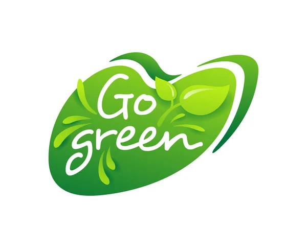 Go green slogan décoration écologique créative — Image vectorielle